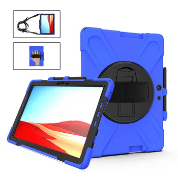 

Drop resistance case for Microsoft Surface Pro X hybrid shock proof cover ProX stand holder with pen slot hand shoulder strap