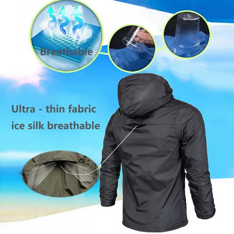 HEFLASHOR Autumn Double Hooded Casual Jacket Coat Trench Men Fashion Spring outdoor sports Outwear Windproof rainproof Jackets