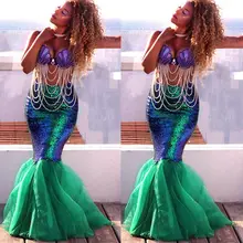 Новые поступления, женские хвост русалки для взрослых, пышная юбка, вечерние, макси, маскарадный костюм, юбки, 4 цвета