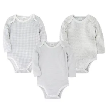 

Honeyzone Bodysuit For Newborns Strip Clothes Ropa De Bebe Nena Gray Monos De Verano Kids Full Sleeve Outfit Twins Set