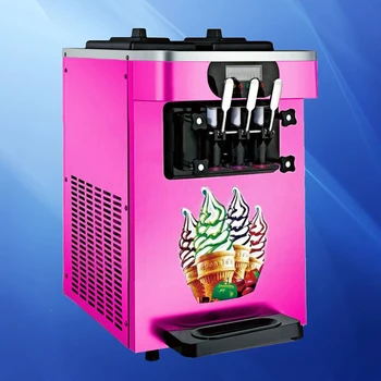 

Mini desktop 3 flavors commercial household soft ice cream machine supply sundae 18-22L / H capacity prices discounted