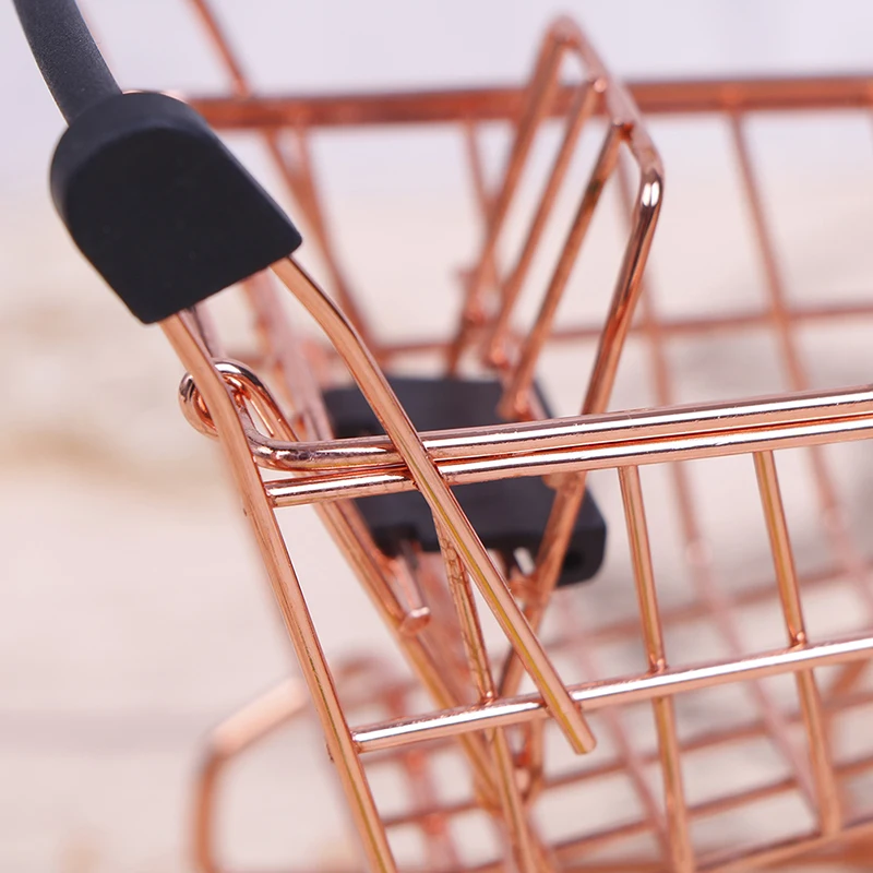1Pcs Cute Mini 1/12 Miniature Dollhouse Supermarket Shopping Cart Trolley Play Doll Food Drink Accessories Toy 4