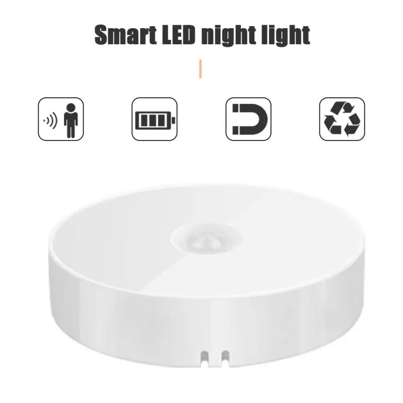 Motion Sensor LED Wireless Night Light Bedroom Lamp USB Rechargeable Energy-saving Automatic Wall-Mounted Body Induction Lamp moon night light