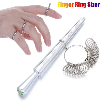 

US/UK Jewellery Tools Ring Size Mandrel Stick Finger Gauge Ring Sizer Measuring Jewelry Tool Set Ring Size Fashion Jewelry Tools