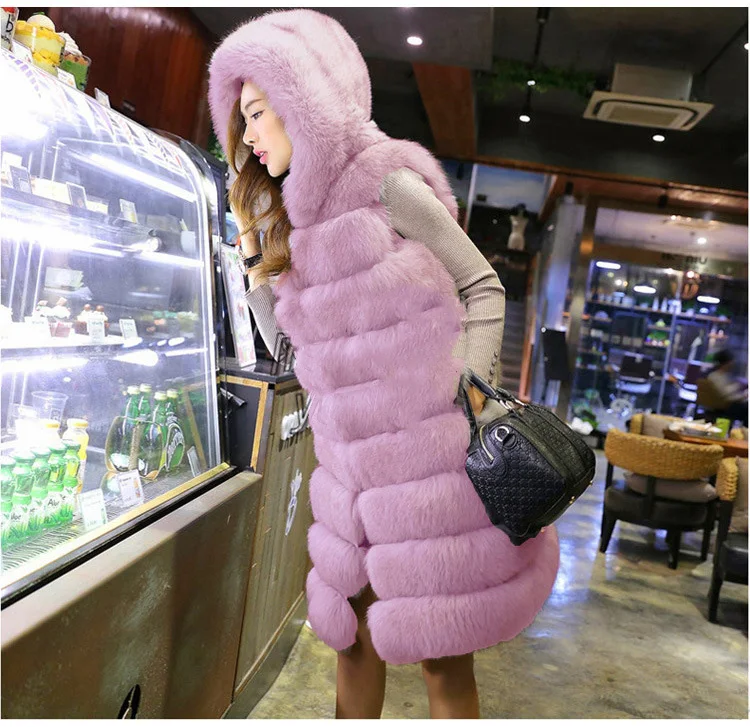 Осенне-зимнее женское пальто из искусственного меха повседневные однотонные Длинные куртки пальто модное винтажное теплое меховое пальто с капюшоном Casaco Feminino
