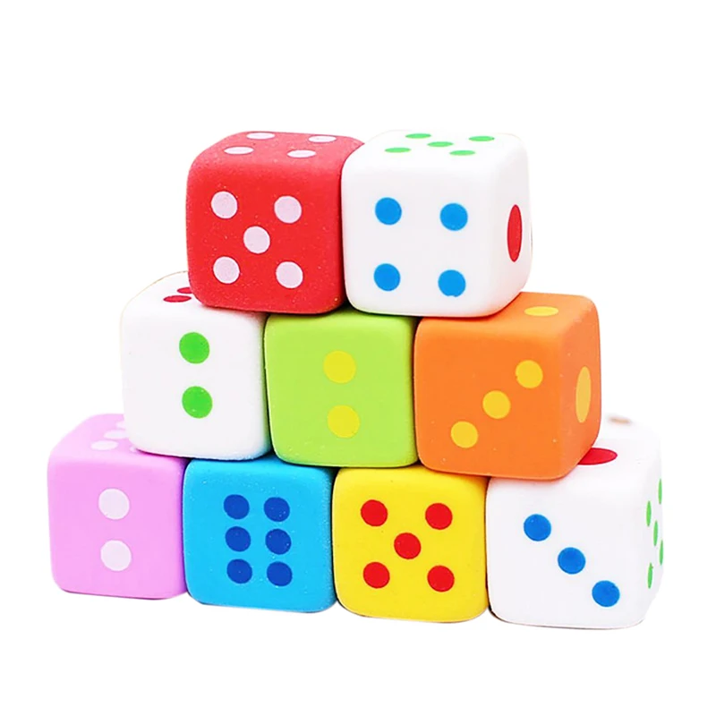 

9 Pieces Novelty Dice Style Pencil Eraser Rubber Stationery Kid Gift Toy