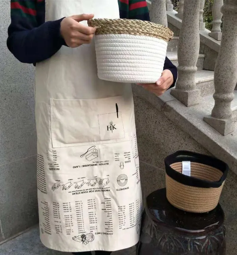New Products Northern European-Style Flax Material Handmade Weaved Storage Basket Storage Box