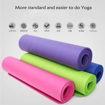 

Quality 10mm NBR Yoga Mat with Free Carry Rope 183*61cm Non-slip Thick Pad Fitness Pilates Mat for Outdoor Gym Exercise Fitness