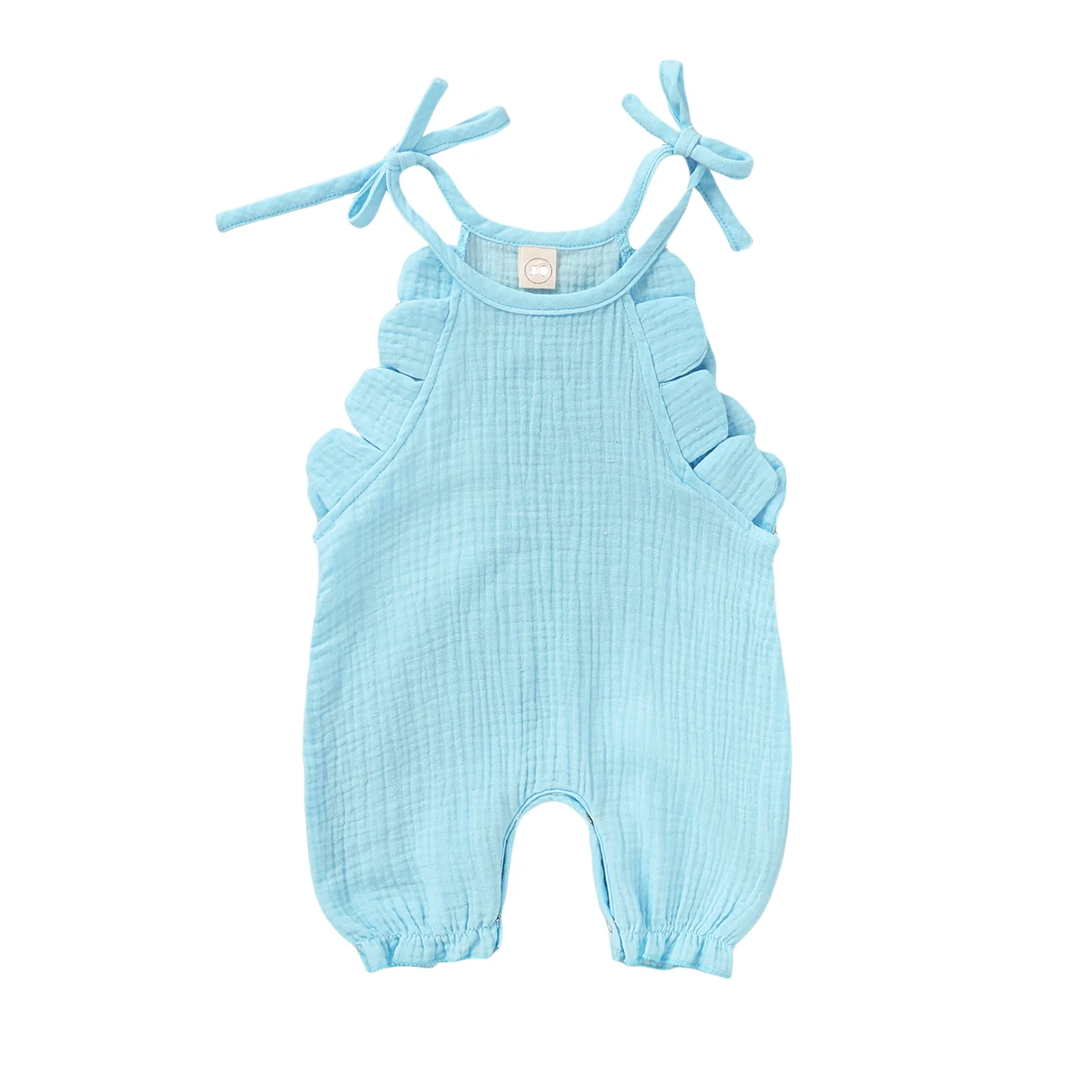 0 18M Newborn Infant Baby Girl Cotton Linen Clothes Romper Spaghetti