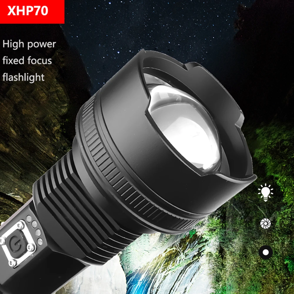 Супер яркий XHP90/70,2 светодиодный фонарик, супер мощный фонарь, USB лампа с зумом, фонарь с зумом, работающий от аккумулятора 18650 26650