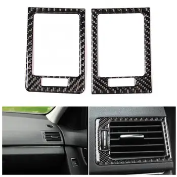 

2 Pcs Control Panel Vent Trim Soft Air Outlet Cover Carbon Fiber Fit for Mercedes W204 2005 2006 2007 2008 2009 2010 2011 2012