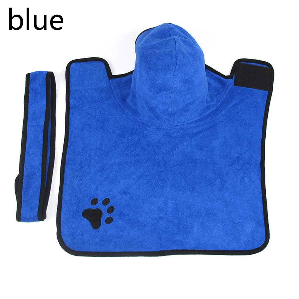 Халат для собак xs-xl Pet мягкий микроволокно суперабсорбирующее влагопоглощающая салфетка из микрофибры Халат с капюшоном/пояс для пластиковые контейнеры для тату собак - Цвет: Синий