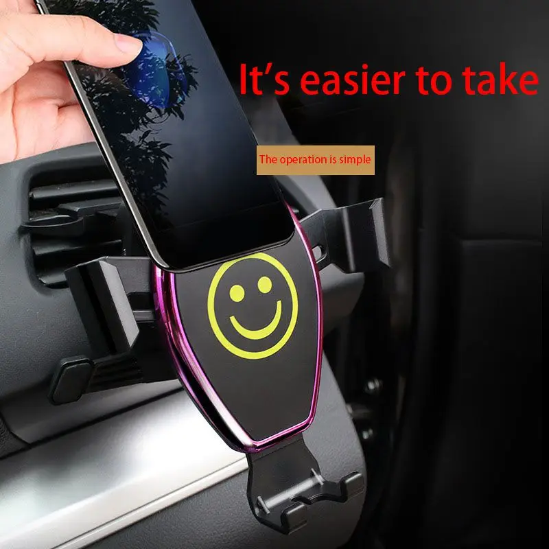 Автомобильный воздушный вентиляционный кронштейн Smiley Face, подставка для смартфона, автомобильный держатель gps, подставка для мобильного телефона, аксессуары для стайлинга автомобиля, Прямая