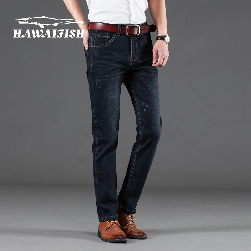 

Mens Straight Trousers Mens Casual Jeans Summer Thin Jeans Men's Stretch Jeans All-match Dark-colored Nine-point Pants