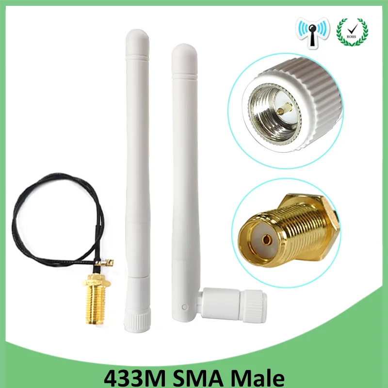 5 шт. 433 МГц Антенна 3dbi GSM SMA разъем антенны м + RP для Ufl./IPX отрезок провода расширения