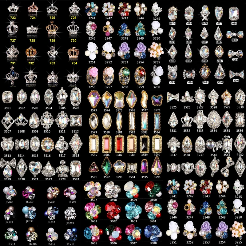 

10Pcs Styles As Random Nail Charms Stones Gems Nail Strass Jewelry For Nail Art Decoration Multi-fashion shapes Nail Charm 67%d