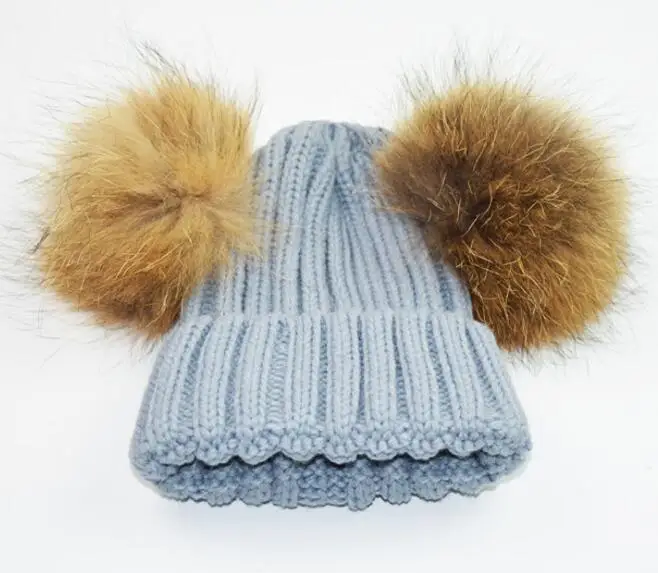 Зимняя шапка для девочек 027 - Цвет: blue 2-6T