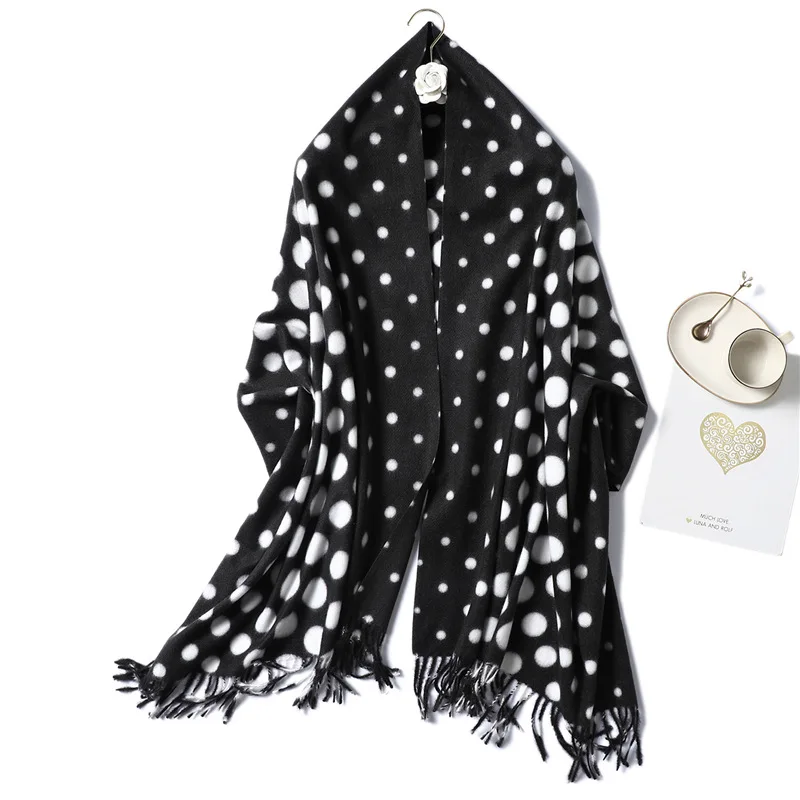 Зимний кашемировый шарф в горошек, Женская бандана, шарфы, банданы, Пашмина, пончо, Echarpe, платок для женщин, шейный платок, шарфы, Sjaal