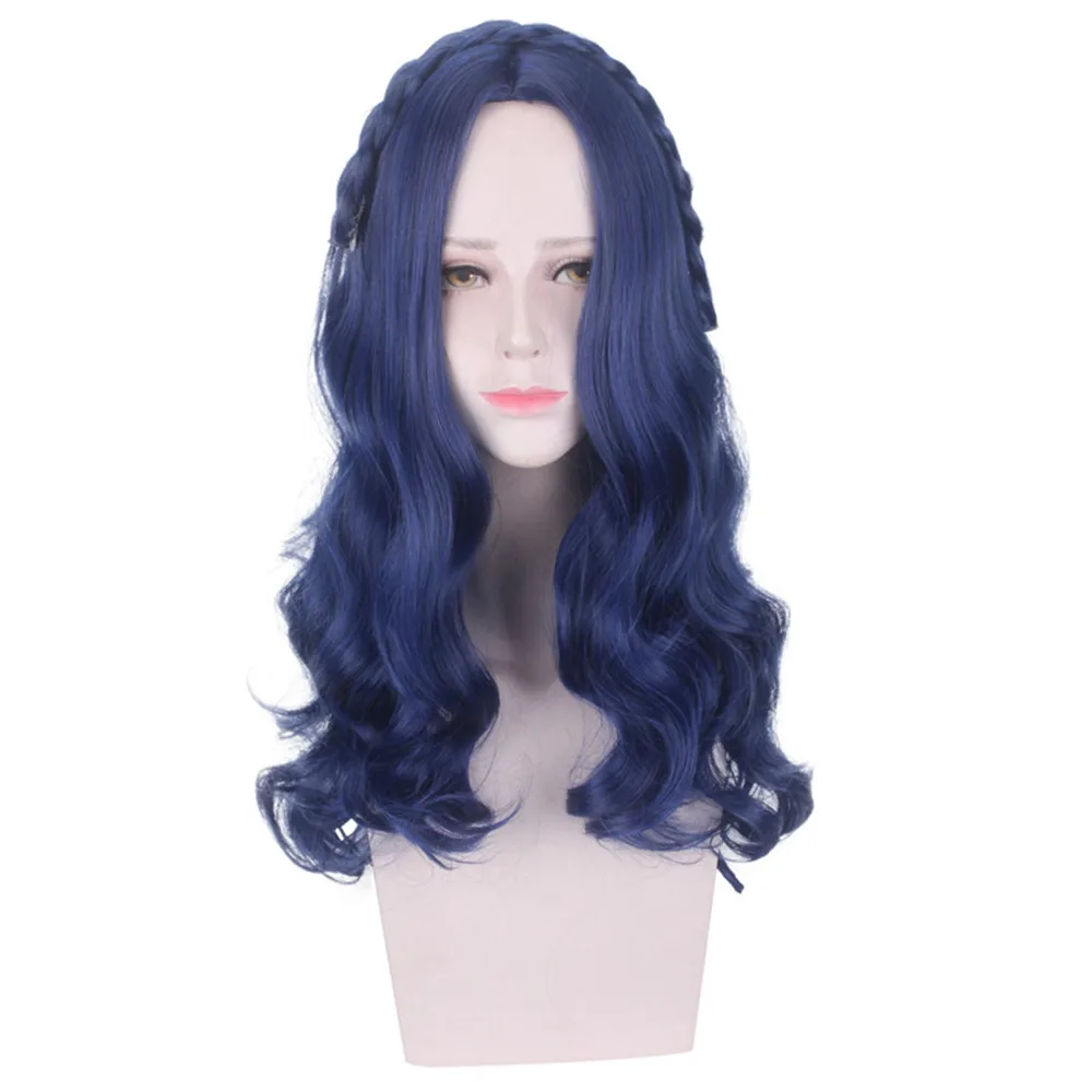 Потомки 2 Эви длинные волнистые парик косплей костюм для женщин термостойкие синтетические волосы Хэллоуин вечерние ролевые парики - Цвет: 1