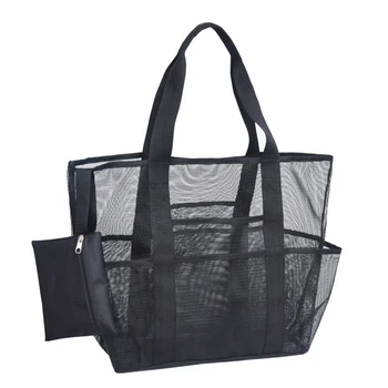 

Mesh Beach Bag For Family Large Capacity Foldable Lightweight Toy Storage Portable Towel Clothes Organizer Net Outdoor Camping