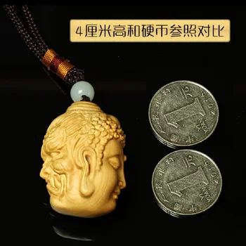 

Handicraft Buddha devil boxwood Buddha head handlebar playing with solid wood car pendant collection
