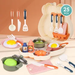 Sac à dos de rangement pour enfants, 25 pièces, Simulation de famille, jeu de cuisine, maison, jouet de table, ensemble de Puzzle pour bébé, jouet de cuisine pour fille 