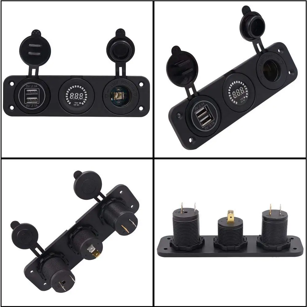 Мотоцикл 4.2a USB зарядное устройство светодиодный цветной вольтметр 12 В/24 В прикуриватель 3 отверстия панель для автомобиля лодки морской RV грузовик