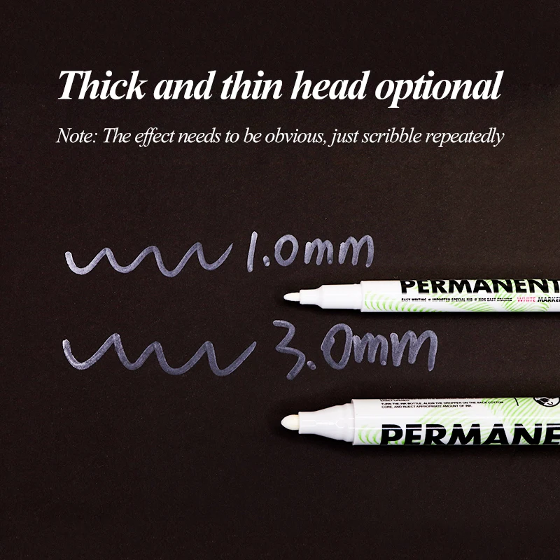 10/12Pcs White Marker Pen, 1.0/3.0mm Graffiti Pens, Waterproof, Permanent Tire Painting, Notebook Tyre, Oily Environmental Pen 3