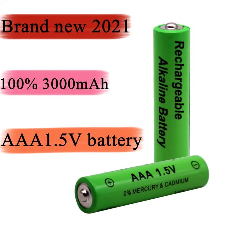 2021 много новых элементов питания типа AAA-3000 мА/ч 1 5 V щелочные батареи AAA
