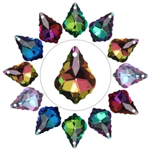 

Top Quality Blue Crystal Baroque Pendant 11x16/15x22mm Crystal Charm Beads Maple Leaf for Jewelry Making Necklace Earrings DIY