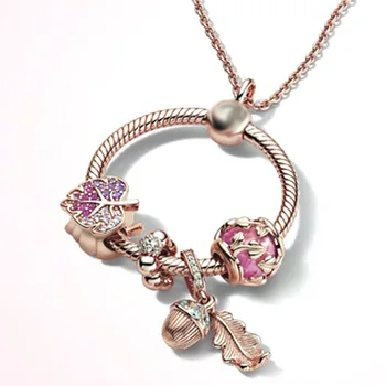 

O pendant necklace fit original pandora necklace pendant charms diy beads jewelry making for women gift bangle 2020