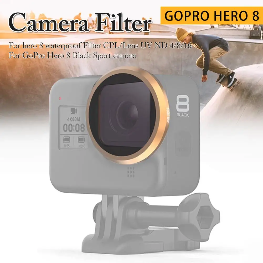 

2020 New High Quality Camera Filter Waterproof Filter CPL UV Filter Or 4-in-1 Filter For GoPro Hero 8 Action Camera Accessories