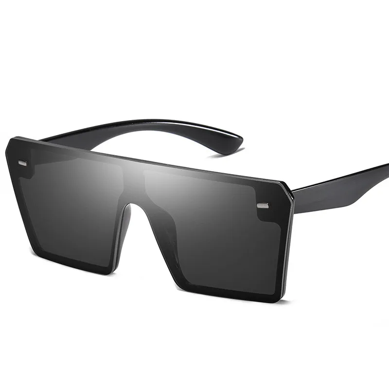Винтажные черные цельные негабаритные Солнцезащитные очки женские уличные большое зеркало в рамке линзы мужские солнцезащитные очки UV400
