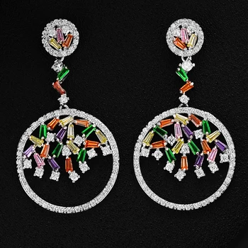 

missvikki Cute Trendy Heart Round Pendant Dangle Earrings for Noble Luxury Women Bridal Wedding Engagement Party Show 2020 New