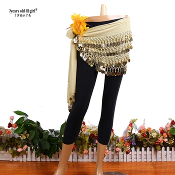 

2020 Belly dance costume clothes indian dance belt bellydance rectangular waist chain hip scarf women girl dance gold coin