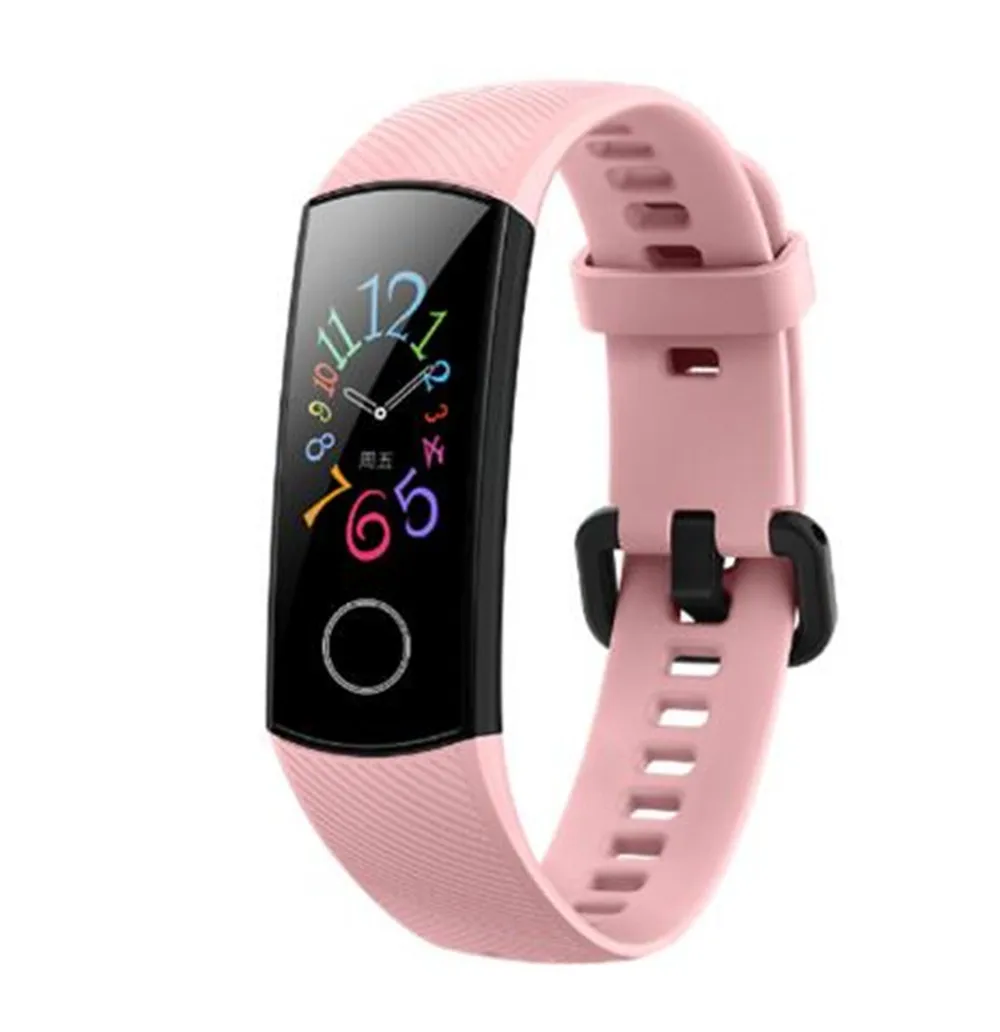 Смарт-браслет huawei Honor Band 5, Оксиметр крови, кислород, волшебный цветной сенсорный экран, плавающий ход, обнаружение пульса, сна - Цвет: Pink