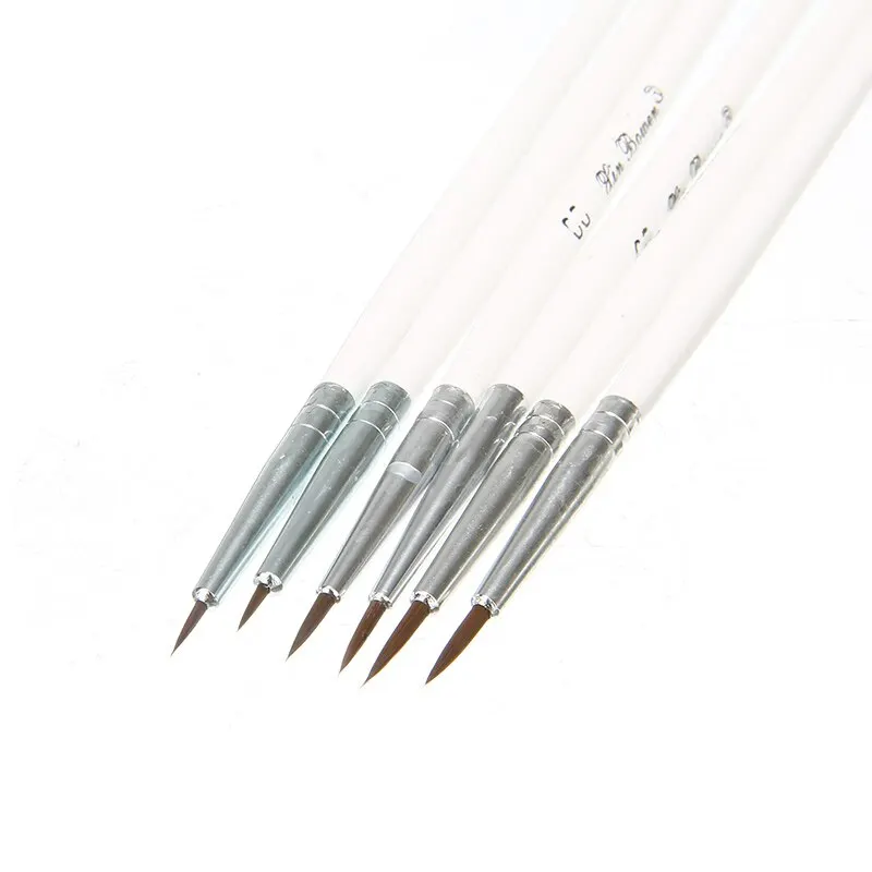 6 Piece Miniature Art Fine Detail Paint Brush Set for Detailing & Art Hand Drawn Painting Brush Pen Nylon Hair Wood Handle