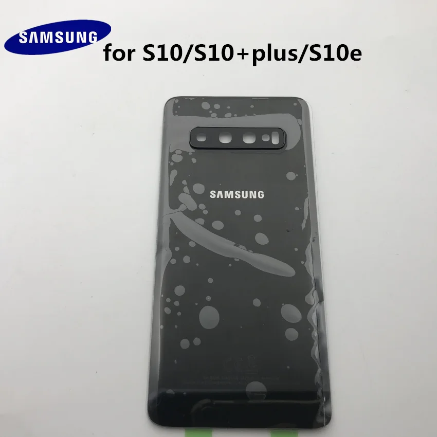 samsung Galaxy S10+ plus G970 G975 S10e G973 Задняя стеклянная крышка батарейного отсека, задняя крышка корпуса, запасной чехол+ клейкая наклейка