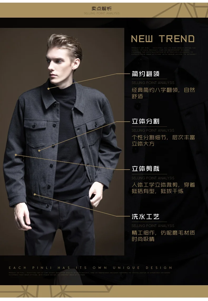 Jaqueta Masculino No Militar куртка-бомбер для мужчин стандартный Pinli осень новая мужская одежда Молодежный шаттл Топ для отдыха B193204061