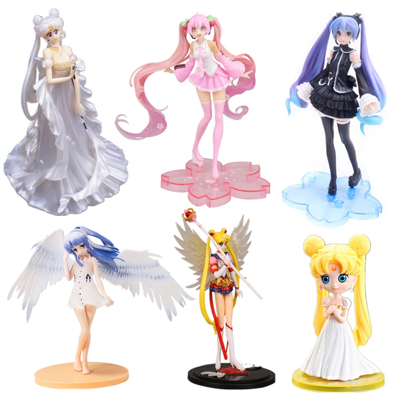 Anime Doll Pink Sakura Hatsune Miku PVC Action Model Cute Beautiful Girl Collection Gift Child's Toy | Игрушки и хобби