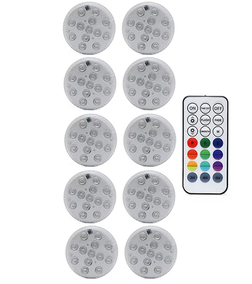 New RF Remote 13 LED RGB Submersible Light 16 Colors Underwater Lights Swimming Pool Decorative Lights With Magnet & Suction Cup underwater dock lights Underwater Lights