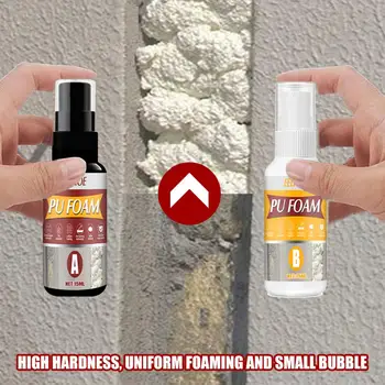 

15/30/50ml Foaming Agent A Bottle + B Bottle Set Polyurethane Foaming Agent Gap Filler Foam Glue Sealant For Home