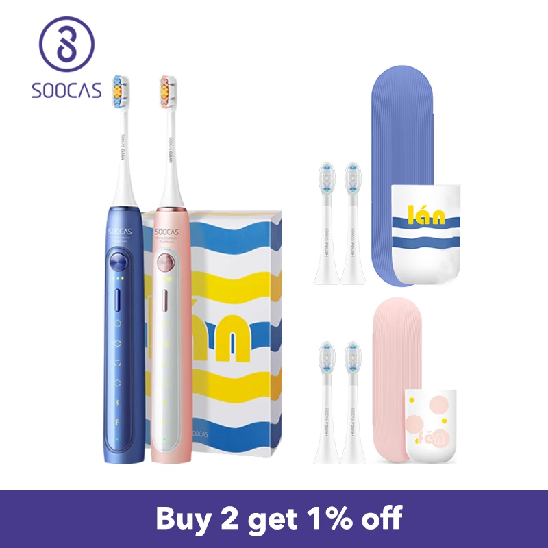 SOOCAS X5 Electric Toothbrush with Overvoltage Protection and Reminder Wireless Charging dock  clean Whitening Ultrasound brush