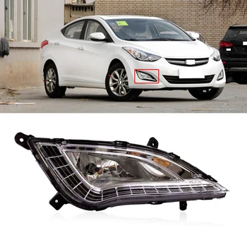 

CAPQX For Hyundai Elantra 2014 2015 Front Bumper LED Fog Light Running Light Driving Foglamp Foglight Anti-fog Lamp Assembly