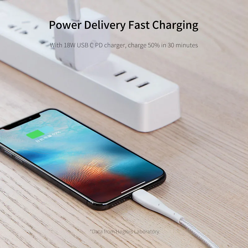 Skup Hagiibis MFi rodzaj USB C na kabel ze świecącą końcówką dla iPhone 11 Pro X XS 8 XR PD36W szybki kabel danych do ładowania USB C dla ipada Pro PD kabel