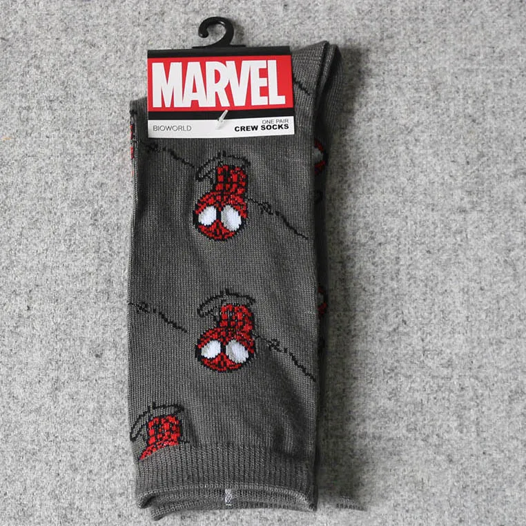 Герой комиксов Marvel General мужские носки с героями мультфильмов, Железный человек, Капитан Америка, по колено, теплые, сшитые, с рисунком, противоскользящие, повседневные носки - Цвет: 9