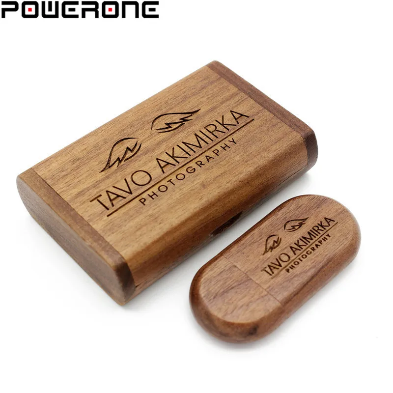 Usb флеш накопитель POWERONE деревянный с логотипом на заказ 4/16/32/64 ГБ|custom wooden usb|usb flash