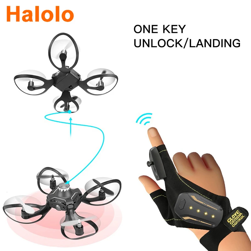 Halolo 2020 новый оригинальный W606 16 перчатки Valcano управление интерактивный мини Дрон