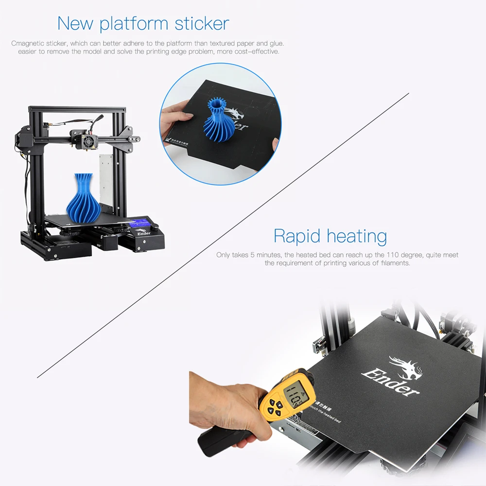 3D Ender Pro 3D Printer Upgraded Magnetic Build Plate Resume Power  Failure Printing DIY KIT ender AliExpress