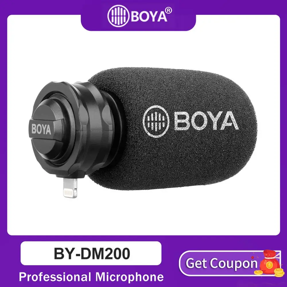 BOYA BY-DM200 Lightning стерео микрофон X/Y для iPhone Xs Xr X 8 Plus iPad Air iPod Touch Apple MFI Сертифицированный разъем